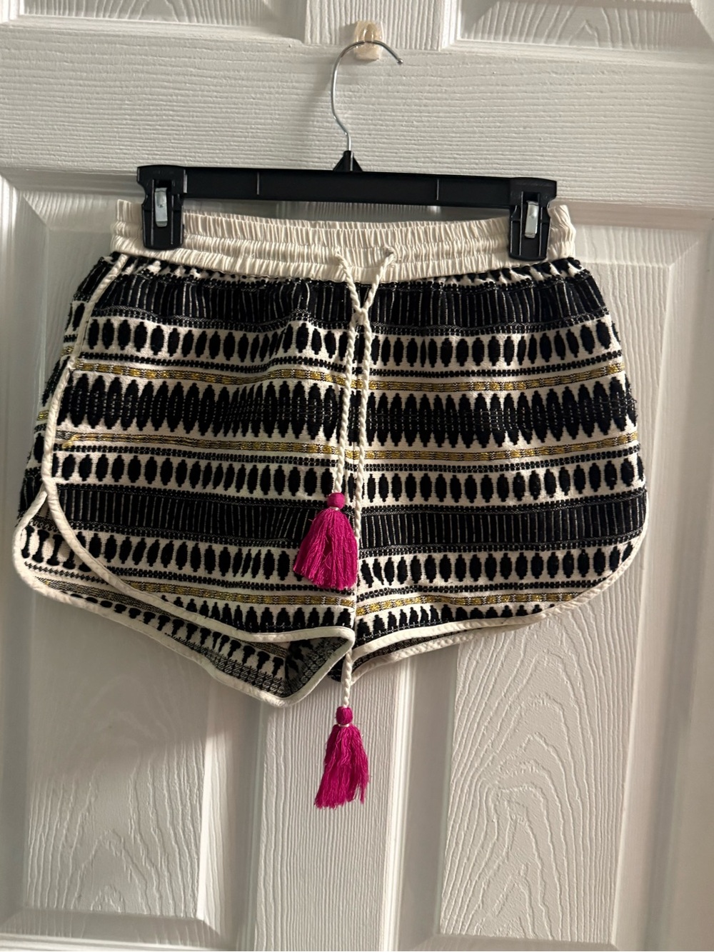 THML Woven Striped Shorts With Tassels Size XS